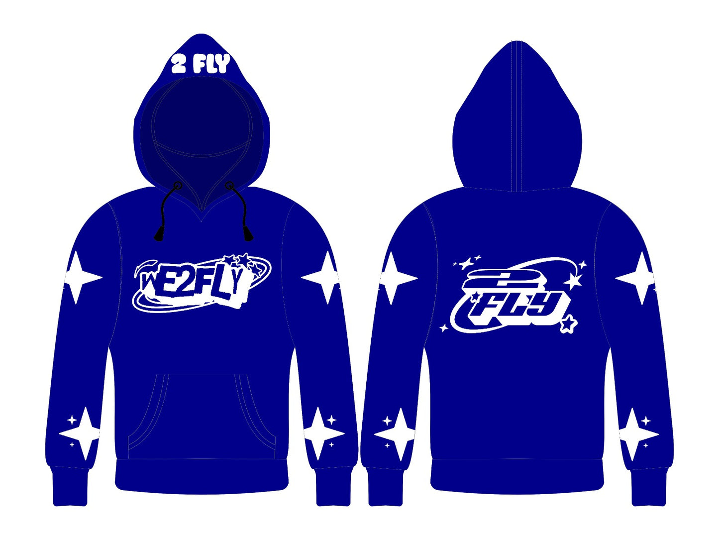 Blue, Black sunfade TwoFly Hoodie